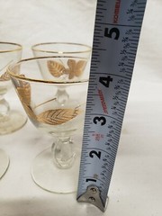 Vintage Libbey Champagne / Sherbet Glasses, Gold Leaves /foliage Set of 6