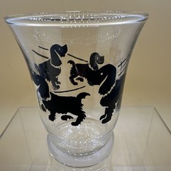 Vintage Mid Century Libbey Juice Glass Scottie Dog Design 3″ Tall