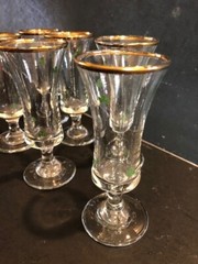 Vintage Celtic Glass Co Irish Sherry Cordial Shot Shamrock Set of 6