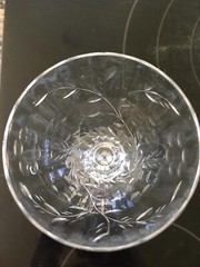 3 Antique Fine Crystal Hand Cut Etched Floral Vines & Dots sherbet Glasses Mint