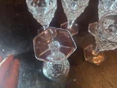 Set of 5 Fostoria American Hex Foot Wines 4-3/8″ 2 1/2 Oz