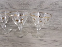 Vintage Libbey Royal Fern 4.25″ in. Footed Goblets MCM Barware Set of 6