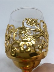 Gold Goblet, Vintage Metal Shot Glasses for Party Wedding Use/Diva & Display