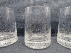 Schott Zweisel Crystal Falling Rain/Bubble Glass 4 Juice Tumblers 3 3/4″t
