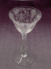 1 Cambridge Crystal Rose Point Liquor Cocktail Glass 6″ Height HOLDS 3 OZ
