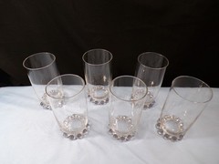 Set of 6 Imperial Clear Glass Candlewick Tumblers 5 3/8″ Tall