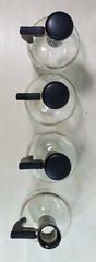 Glass Mini Coffee 4 Carafe 3 Cork Lids Retro Mid Century Serving Coffee Tea