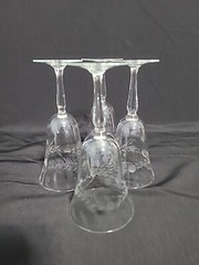 CORDIAL GLASSES WITH ETCHED FLORAL DESIGN SET OF 4