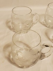 (8) Moser Roland Queen Lace Kenyan African Elephant Sable Lion Etched Glass Mug