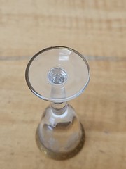 Vintage Gold Rim Etched Cordial Stem Glass 3 5/8″ blub stem (9 avail)