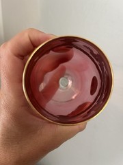 Vintage Italian Murano Style Gold Rimmed Wine Glasses Set of 6