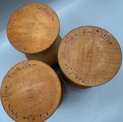VINTAGE ESTATE WOODEN GOBLET SET 3 SIGNED