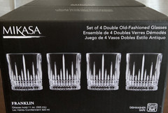 Set Of 4 Mikasa Franklin Double Old Fashioned Glasses 11 Oz