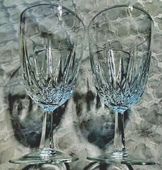CLASSIC JG DURAND DIAMANT BY CRISTAL D’ARQUES 6.25” Iced Tea Goblet Set Of 2