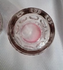 King’s Crown Ruby Red Flash Thumbprint Highball Glasses 12oz Vintage Set Of 5