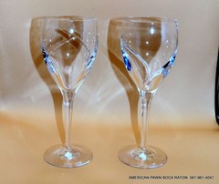Waterford Crystal Ballet Ribbon Essence White Wine Glasses (pair) 9 1/2 in. tal