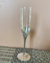 Lenox True Love Champagne Flute One Piece Toasting Glass Silver Plated New @