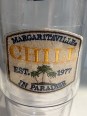 MARGARITAVILLE CHILL IN PARADISE TRAVEL MUG TERVIS JIMMY BUFFETT EST 1977 W/LID