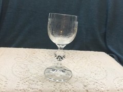 Bohemia Crystal Import Associates Cascade Cordial Goblet Etched Glass Czech