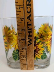 Royal Norfolk Sunflower Glass Tumblers 16 oz Set of 4 Tall Drinking Glasses