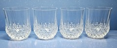Cristal d’Arques-Durand LONGCHAMP Set of 4 Double Old-Fashioned/Whiskey Glasses