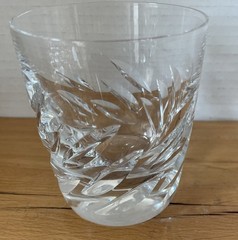 VTG Lalique Crystal Artois Whisky Tumbler Cocktail Glass Clear France 3.75”Read*
