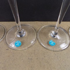 4 Tiffany & Co. Crystal Millennium 2000 Champagne Flutes Glasses 9.25″ Tall