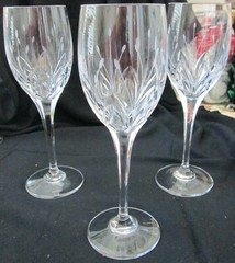 Three (3) Cut, Etched, & Polished 9 1/8″ High Quality, Heavy Crystal Stems