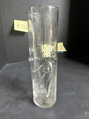 VTG.8.75″ Libbey La Femme Tall Clear Glass Tumbler Vase Nude Female Figures#R132