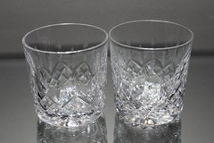Two (2) Waterford Crystal Lismore Old Fashioned Tumbler Glasses 3 3/8″H MINT