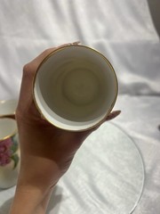 J.P. L France Porcelain Tumbler Set of 3 Multicolor Fruit Pattern Cups