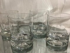Vintage LIBBEY Crisa Thumbprint Impressions 4” Dimple Glass – Set of 4