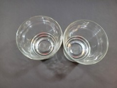 Set of 2 Vintage Scottish Thistle Etched Glass Tumbler Glasses Clear