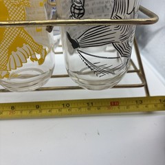 1950s Hazel Atlas Sing Song Drinking Glass Set Big Top Peanut Butter Plus Caddy