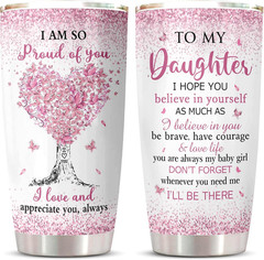 Daughter Gift Tumbler 20oz Stainless Steel Mom Dad Daughter Cup for Birthday