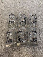 Libbey Carriage Buggy Coach Vintage Whiskey Bar Glasses Lot Of 6 Lowball MCM