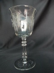 Reizart Crystal Clear Gray Cut Dragons (Flora) Stem 784 Water Goblet Cut Foot