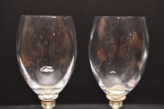 SET 2 Union Street Sienna Crystal Gold Optic Chardonnay Wine Glass Goblet 11″