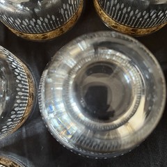 Vtg Culver Tyrol 22k Gold Footed Roly Poly Glasses Set of 8 Mid Century Barware