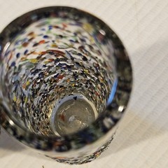 Blown Glass Confetti Tall Shot Glasses Or Mini Vases Set Of 6 Colorful Fun