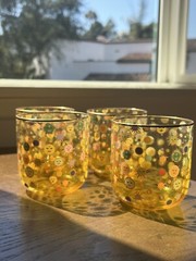 glass sets Of 4x. Moon And Sun Print.