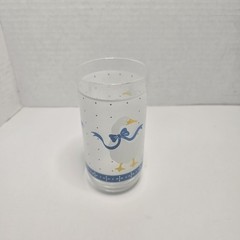 Vintage Libbey Country Geese Goose Frosted Drinking Glasses Set of 3 Blue Bow