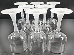 (8) Cristal D’Arques CRA37 Wine Glasses Set Frosted Knob Stemware Clear Bowl Lot