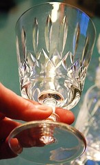 Vtg Set 7 EDINBURGH CRYSTAL ED130 Vertical Hand Cut Water Goblet Glasses SIGNED