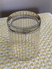 Eight Gold Striped Culver Glass Devon Lowball Rocks Set Vintage MCM Glasses