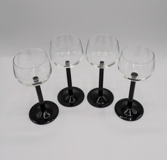Domino Signature Black by Cristal D’Arques-Durand Rhine Wine Glasses Set of 4