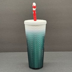 Starbucks Disneyland Studded Holiday Tumbler 24oz Mickey Mouse Candy Cane Cup