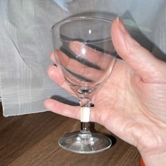 Clear Glass Stemmed Wine Glass Goblet Round Shape 4.5in Tall