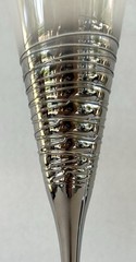 Mid Century Champagne Toasting Glasses 10 3/4″ Silver Fade Set Of 6