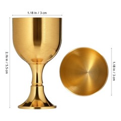 2Pcs Chalice Goblet – 2.1 inch Mini Copper Alloy Medieval Goblets Vintage Sho…